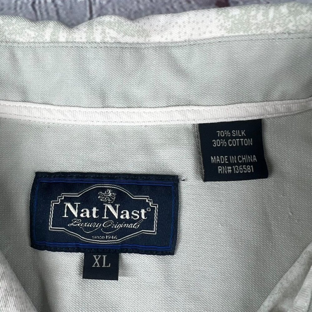 Nat Nast Luxury Original Mens Silk Blend Floral Hawaiian Short Sleeve Sz XL - Picture 3 of 7